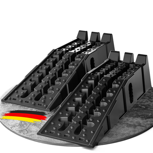 WERKTHOR Auffahrrampe PKW – 2er Set, max. 5t Tragkraft: Zwei robuste Keilrampen zum sicheren Auffahren von PKW für Wartung.