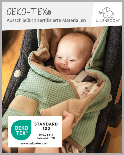 ULLENBOOM Einschlagdecke Babyschale OEKO-TEX Waldfreunde