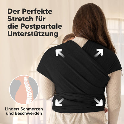 KeaBabies Babytragetuch Ab Geburt, ergonomisch, Trendy Black