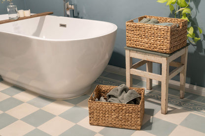 Decorasian Aufbewahrungskorb rechteckig Wasserhyazinthe 37cm 3er-Set