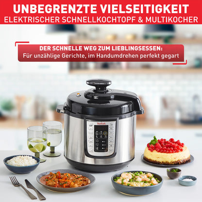 Tefal Fast & Delicious CY505EF0 Multikocher, 6 L, schwarz/Edelstahl