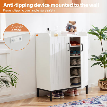 Mericonia Schuhschrank Modern Holz für Flur - Weiss