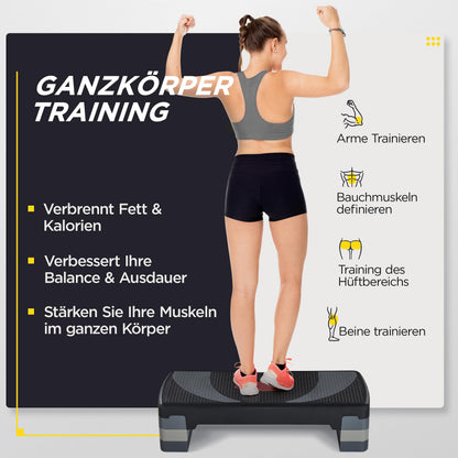 Yaheetech Steppbrett Aerobic Stepper höhenverstellbar bis 250 kg