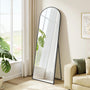 SONGMICS Ganzkörperspiegel, bogenförmiger Standspiegel, 150 x 40 cm mit schwarzem Aluminiumrahmen
