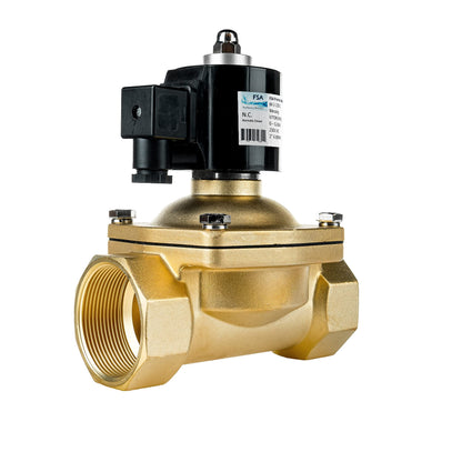 FSA Magnetventil Messing 2" 230V AC Viton stromlos geschlossen