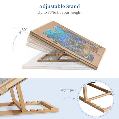 Becko Puzzletisch verstellbar mit 4 Schubladen bis 1500 Teile