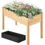 Yaheetech Hochbeet aus FSC-Tannenholz, hellbraun, 120,5 x 59 x 76 cm, rechteckig mit vier Holzbeinen