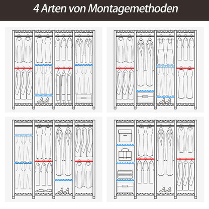 AQRA Offener Kleiderschrank, Kleiderständer System – Schwarz
