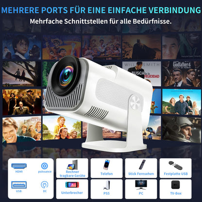 Smart Mini Beamer 4K Full HD Android Projektor – Weiss
