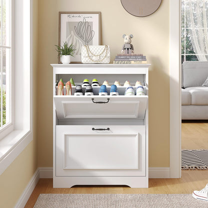 Brinlawb Schuhkipper 2 Klappen 8-12 Paar Schuhe – Weiss