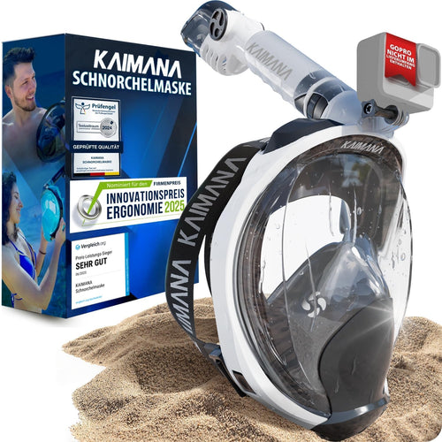KAIMANA Schnorchelmaske Vollgesichtsmaske für Erwachsene und Kinder mit Silikondichtung und Quick-Release