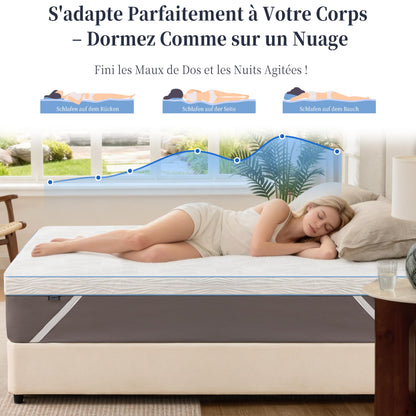 Solviente Matratzen-Topper 140x200 cm H2, Memory Foam & Kaltschaum