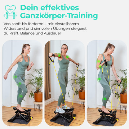 LANDWEHR Stepper Fitnessgerät für Zuhause - Schwarz 180kg