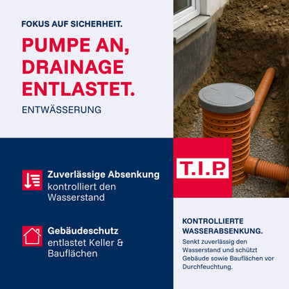 T.I.P. I-Compac 7500 Schmutzwasser-Tauchpumpe mit Schwimmerschalter