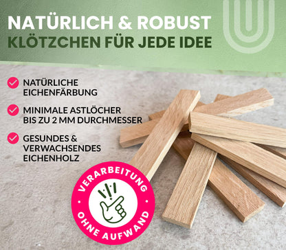 KERACRAFT KeraBlocks Holzklötzchen Eiche 588 Stück 160x22x8mm