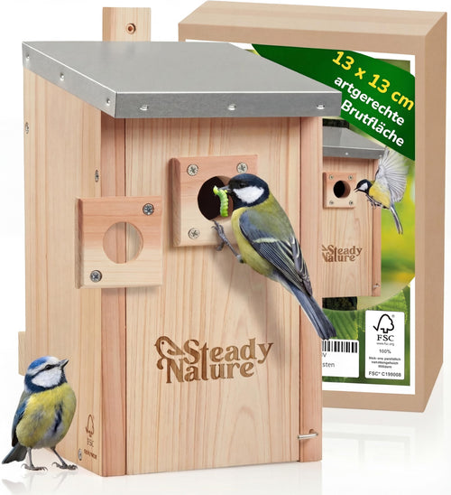 Steady Nature Meisennistkasten aus FSC-Holz, 28/32 mm Einfluglöcher