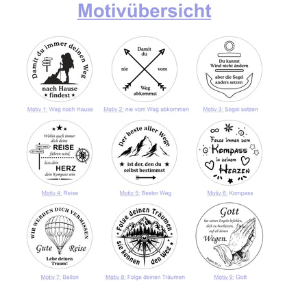 Lasernauten Kompass aus Messing mit Gravur, Vintage-Optik