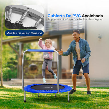 SereneLife Kindertrampolin SLELT367 klappbar, Ø 91 cm, himmelblau