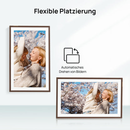 ARZOPA D15 Digitaler Bilderrahmen - 15.6 Zoll Touchscreen Braun