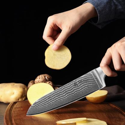 Wakoli EDIB 3er Damastmesser Set mit Schleifstein