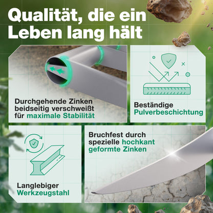 Smabix® Broadfork Grabegabel – 5 Zinken, robust & rückenschonend