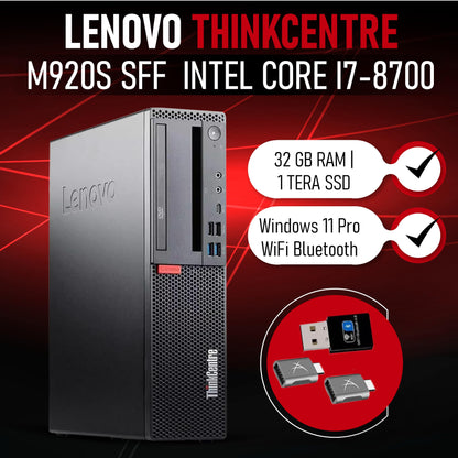 Lenovo ThinkCentre M920s SFF PC i7-8700 32GB RAM 1TB SSD überholt