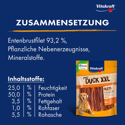 Vitakraft Pure Duck XXL Entenbrustfiletstreifen Hundeleckerli
