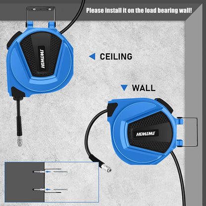 ProfiWerk Automatik Druckluftschlauch Trommel Aufroller 15m Wandmontage