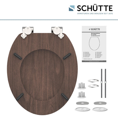 SCHÜTTE WC-Sitz DARKWOOD mit Absenkautomatik, MDF-Holzkern