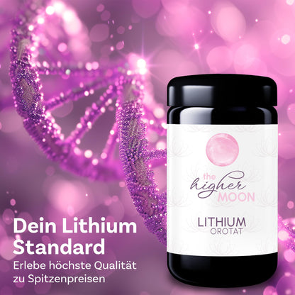 The higher MOON Lithium Pulver Li-Orotat Labor - 100g Violettglas