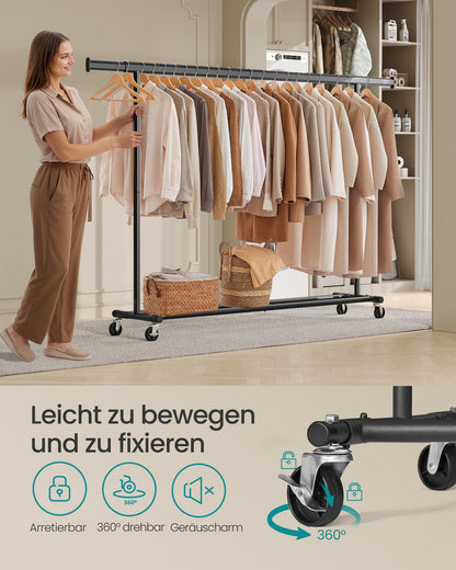 SONGMICS Schwerlast Kleiderständer auf Rollen - Schwarz HSR175B01