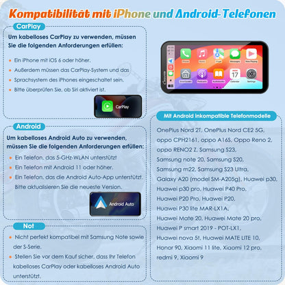 Carpuride W603 Motorrad-Display für CarPlay/Android Auto - 6.3 Zoll