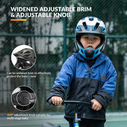 ROCKBROS Kinderhelm Fullface 2in1 mit Kinnschutz, Blau, M 54-57 cm