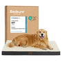 Bedsure Orthopädisches Hundebett für grosse Hunde, grau, 112 x 81 cm, mit gewellter Schaumstoffoberfläche