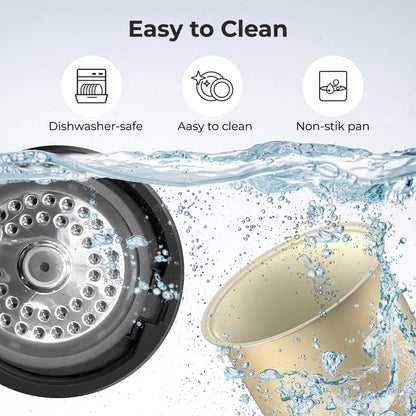 TOKIT Reiskocher Mini Multikocher – 1.5L Edelstahl für 1-2 Personen