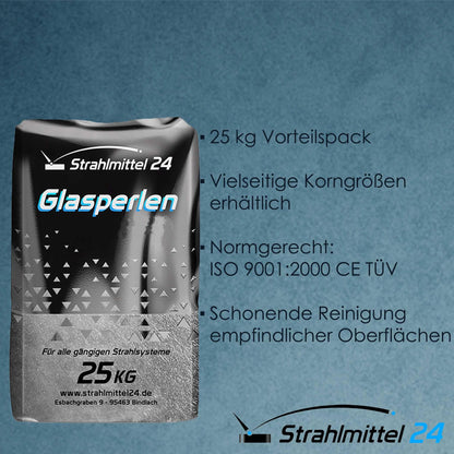 Samore Glasperlen Strahlmittel 25 kg, Körnung 100–200 µm