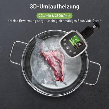 KitchenBoss Sous Vide Stick Präzisionskocher – WLAN 1100W
