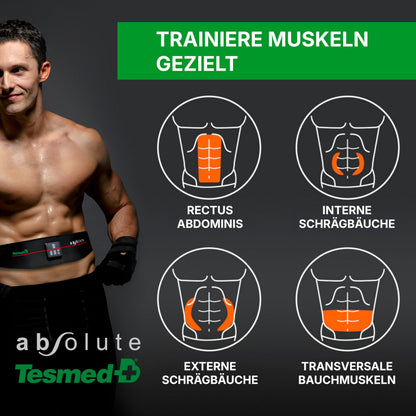 TESMED Absolute EMS-Bauchmuskeltrainer-Gürtel, kabellos
