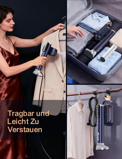 Sundu Dampfglätter mit 2 Wassertanks und LED-Display, Blau