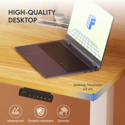 FLEXISPOT Stehschreibtisch 160x80cm Ahorn Schwarz