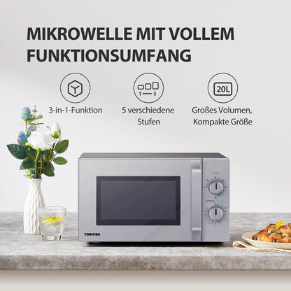 Toshiba Solo Mikrowelle 20L MW2-MM20PF(SL) Freistehend Silber