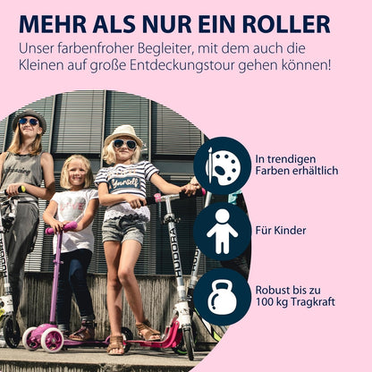 HUDORA BigWheel 125 Cityroller Aluminium faltbar – Pink