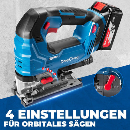 Dong Cheng Akku-Stichsäge DCMQ85 18V bürstenlos mit 4Ah Akku