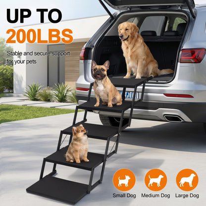 Niubya Hundetreppe Auto klappbar, 5 Stufen, bis 90 kg