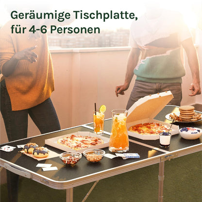 WOLTU Campingtisch CPT8122sz, höhenverstellbar, 120x60 cm, schwarz