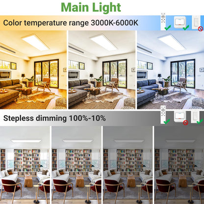 zemty RGB LED Panel Deckenleuchte 80x25 cm - Dimmbar