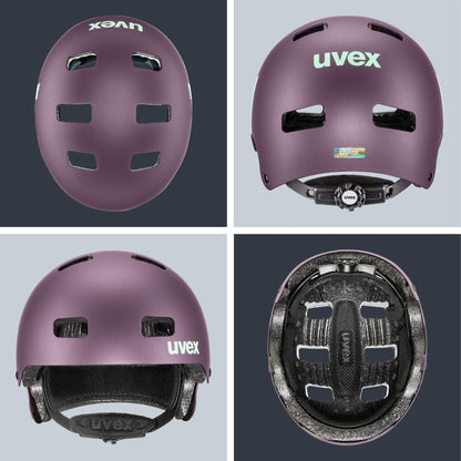 uvex Kid 3 cc Fahrradhelm für Kinder, Plum-Mint, 51-55 cm