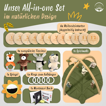 MEERWALD KINDER Baby Spielbogen & Spieldecke XXL Blattform