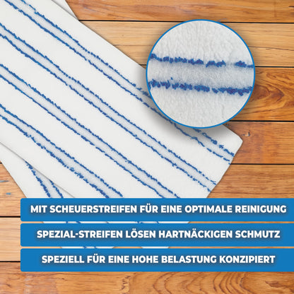 HELOME Microfaser Wischbezüge 40 cm, 10er-Set mit Abrasiv-Streifen