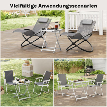 WOLTU Campingtisch klappbar, Aluminium Gartentisch, silber
